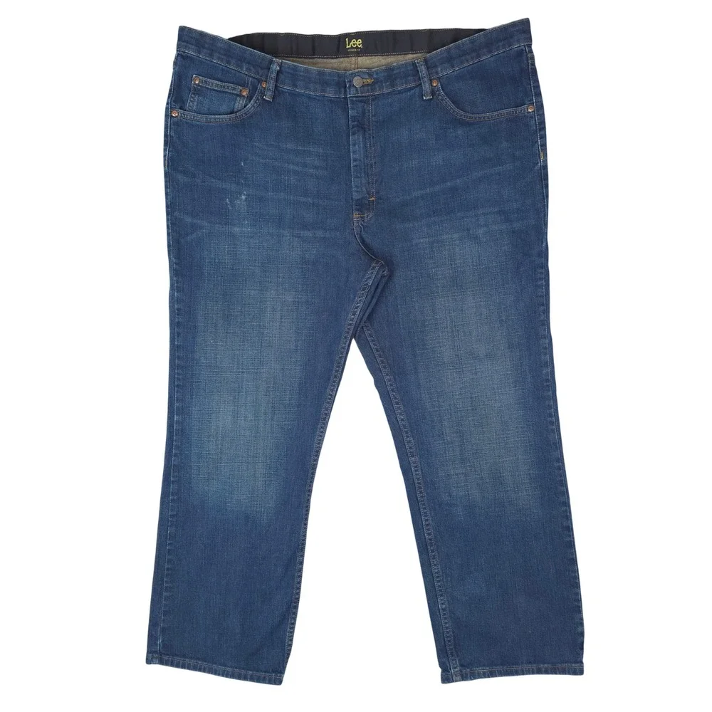 Lee Relaxed Fit Jeans Men 44x30 Blue Denim Stretch Straight Leg Workwear Comfort
